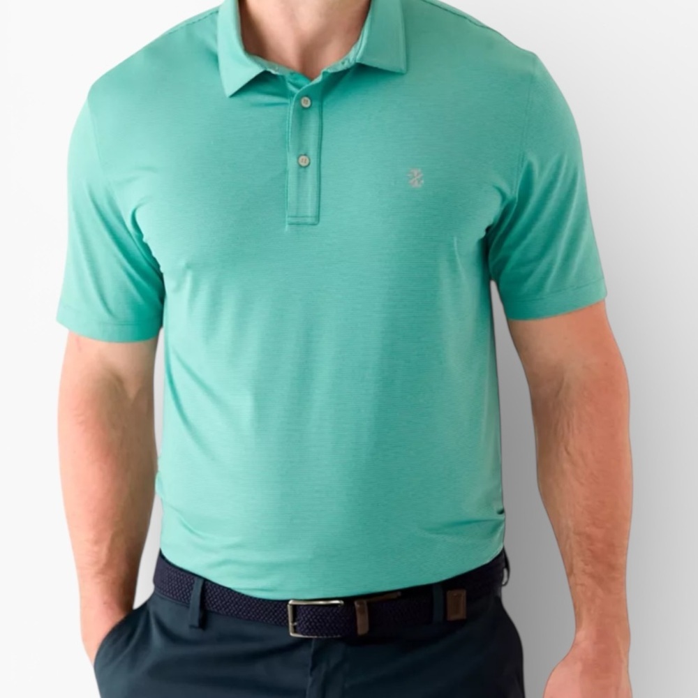 Izod Golf Polo Shirt Men's Aqua Green  100%Polyester Size:XXL